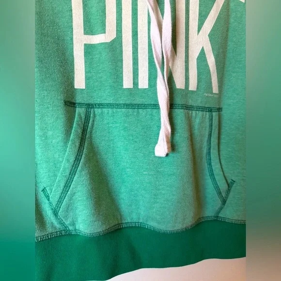 PINK Victoria's Secret Green Hoodie Sweater - Picture 3 of 5